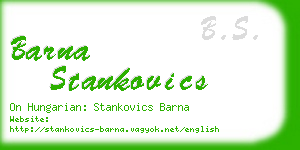 barna stankovics business card